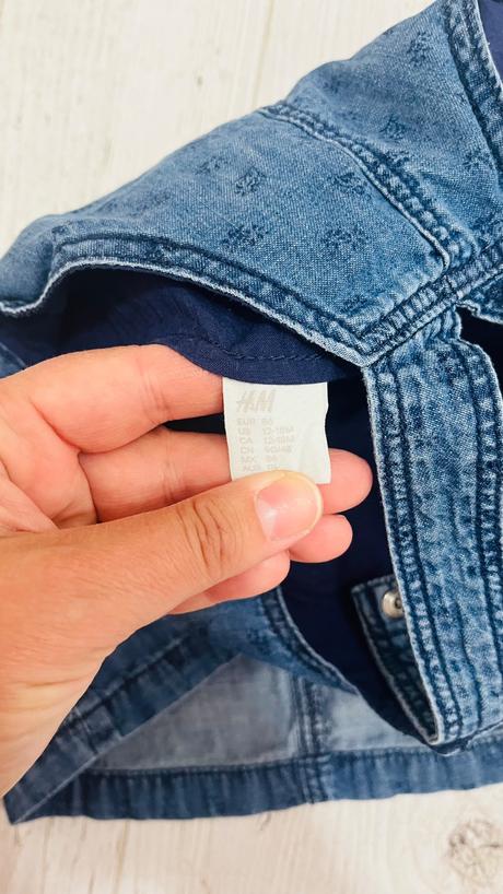 Riflove šaty a kraťasy 86, h&m,86