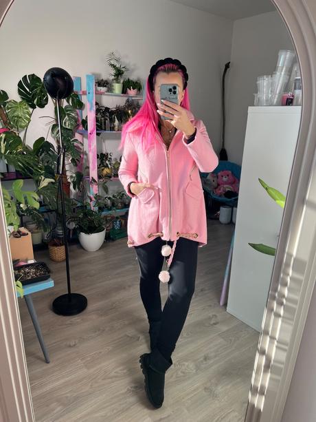 Ružový kabatik, xs