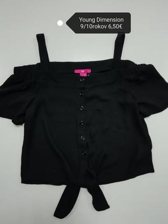 Čierne tričko blúzka top, young dimension,140