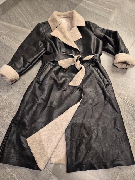 Kožený kabát s kožušinou, pimkie,s