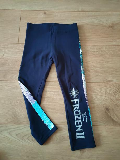 Zateplené legíny h&m frozen. veľ.110 top stav, h&m,110