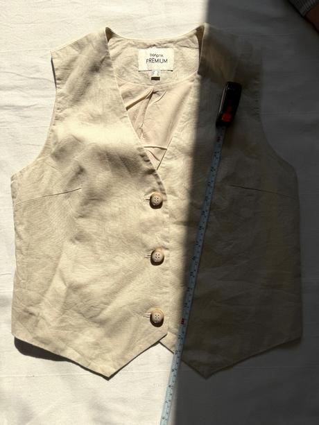 Dámska ľanová vesta bonprix premium béžová, bonprix,l