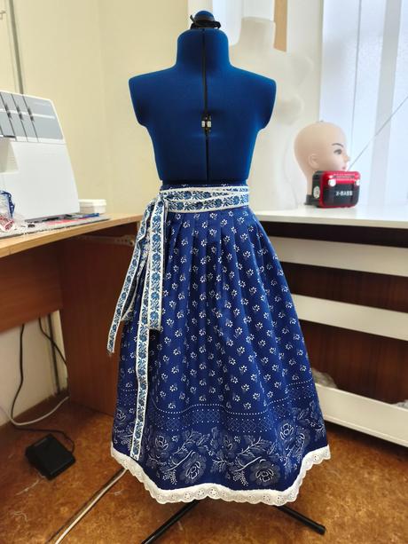 Folkhandemade skladana sukienka s folk stuhou, l - xxxl
