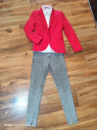 Komplet sako + rifle + košeľa, h&m,38
