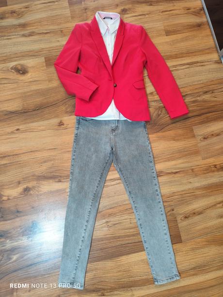 Komplet sako + rifle + košeľa, h&m,38
