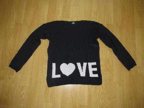 Modrý pulover v. 146/152, benetton,146