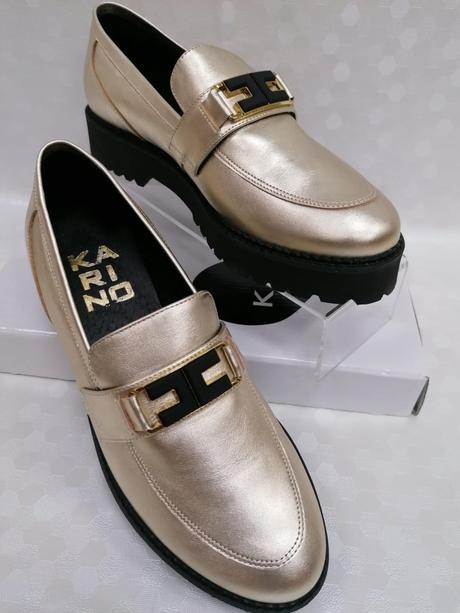 Kožené zlaté mokasíny karino 23220765 z+b, 37 / 38 / 39