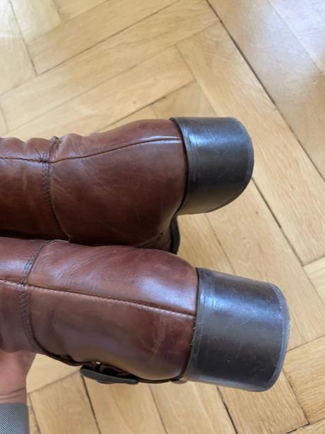 Damske cizmy, vel. 37, kozene, hnede, 37