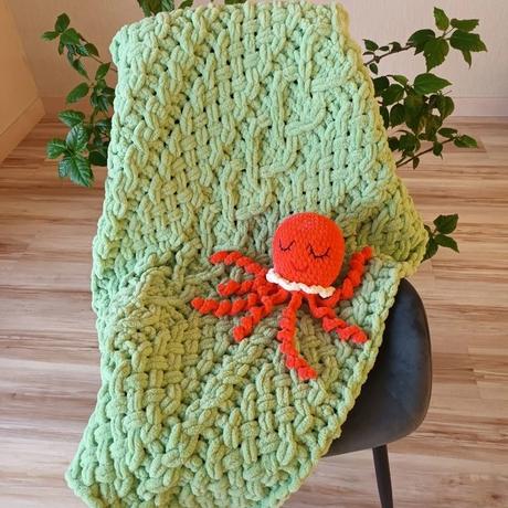 Mäkučká detská puffy deka do postieľky zelená, 