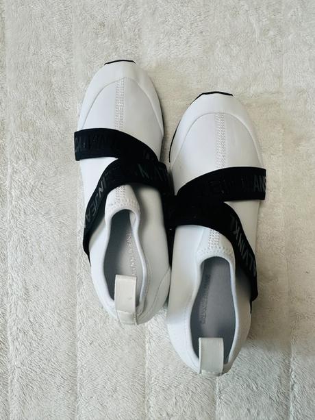 Elastické bieločierne tenisky calvin klein jeans, 39