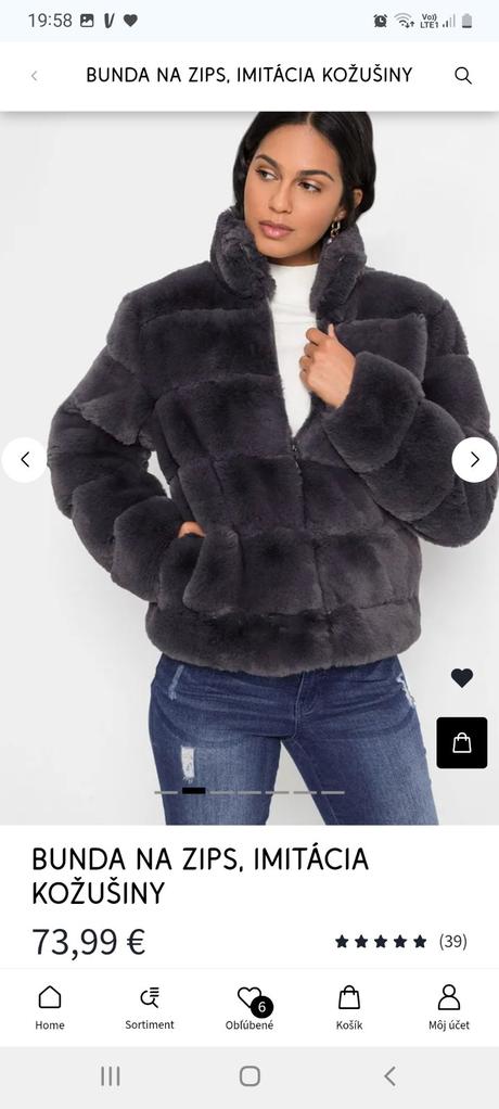 Sivy kožuch, bonprix,36
