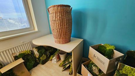 Veľký prútený kôš, 74 cm, hnedý, 