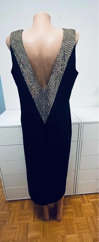 Elegantné šaty s oslnivými zlatými trblietkami, l