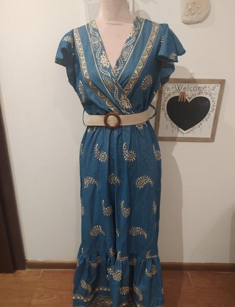 Riflové boho šaty, m / s