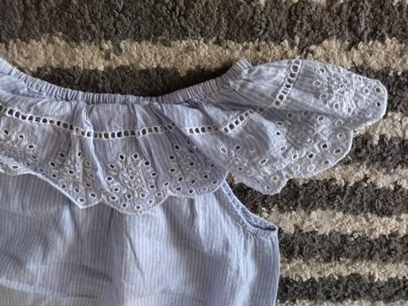 Pásikavý top s volánom, h&m,134