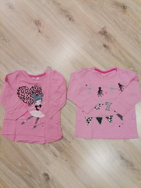 Dievčenské ruzove tričká s dlhým rukávom - 2 kusy, pepco,98