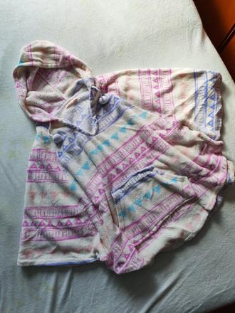 Plyšové pončo sorbet, m