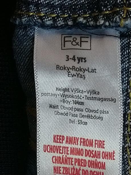 Chlapčenské modré rifle, f&f, 98-104 cm, f&f,104