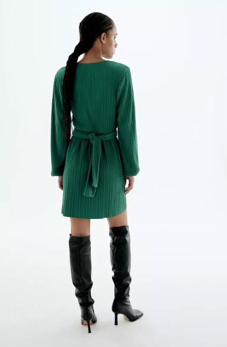 Nádherné plisované smaragdové šaty zara, zara,s