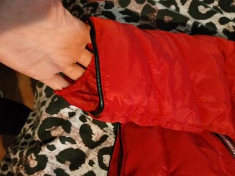 Červená zimná bunda, takko,42