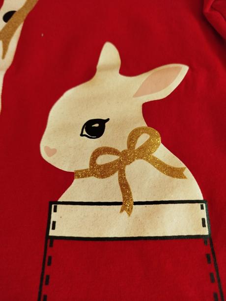 Vianočné tričko s dlhým rukávom, h&m,134