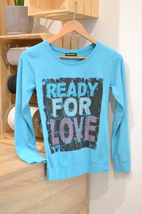 Tyrkysové tričko s dlhým rukávom s, s