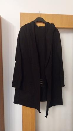 Cierna mikina / kardigan s kapucnou xl/xxl, xl