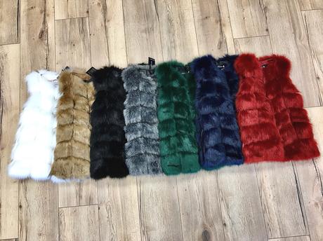 Nová kožušinová vesta viaceré farby - top kvalita, l - xxxl