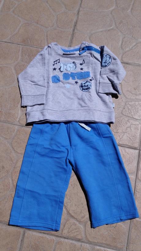 Sivo - modrá teplaková súprava , kik,74