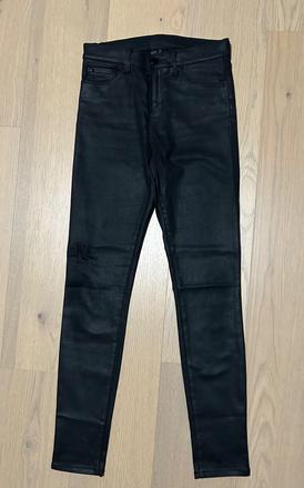 Emporio armani 27 čierne ako kožené nohavice, armani,s