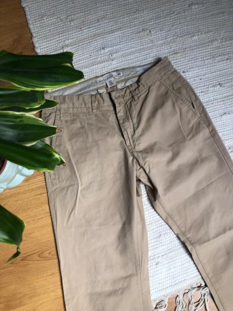 Hnedé elegantné nohavice pánske slim, h&m,30