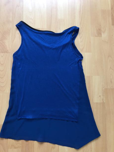 Modré asymetrické tričko alchymi, s