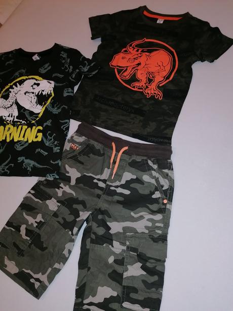 Maskáčové t-rex 2 tričká a šortky, 122