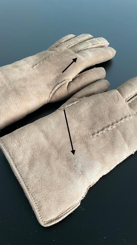 Hnedé kožené rukavice z barana s vlnou, s