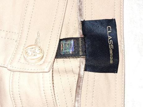 Úžasné krémové luxusné nohavice cavalli, 34