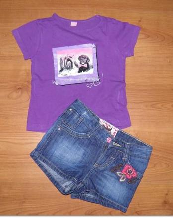 Riflové šortky a tričko 116, 116