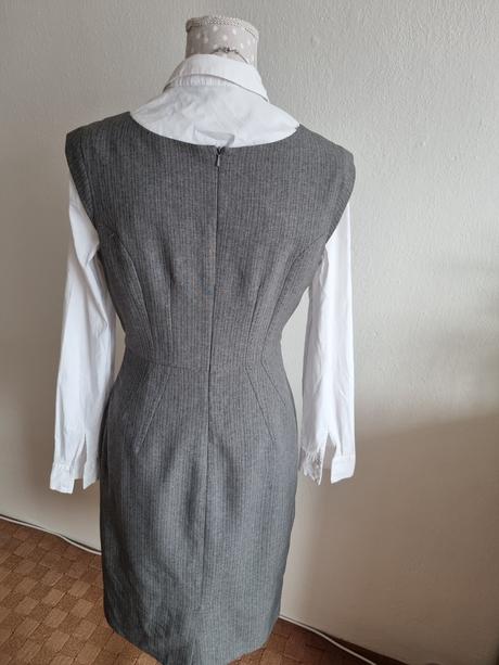 Sivé biznis saty  f&f 38/40 bez blúzky, f&f,m