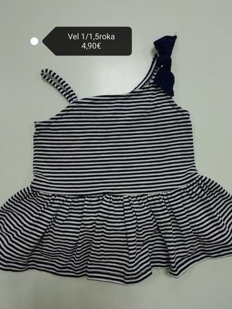 Pásikavé tričko / tielko s mašľou a volánom, 86