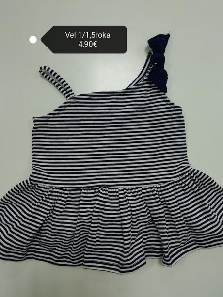 Pásikavé tričko / tielko s mašľou a volánom, 86