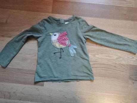 Tričko s vtáčikom + legíny, next,116