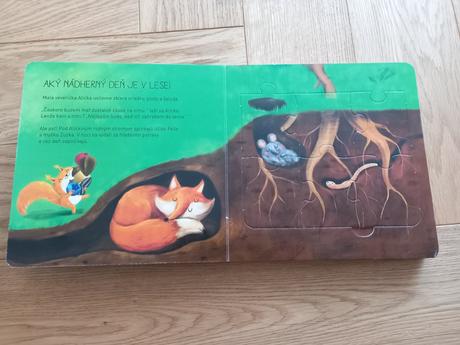Kniha s puzzle zvieratká v lese, 