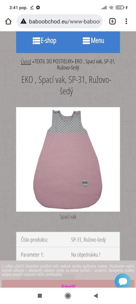 Spací vak fusak eko, nový, 