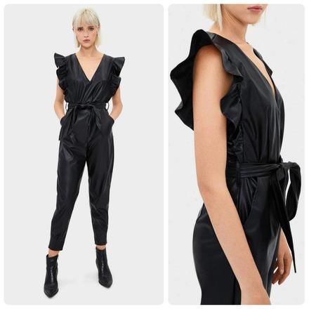 Dámsky kožený overal s volánmi bershka (24), bershka,xs