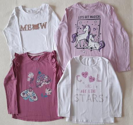 Tričká s dlhým rukávom 4 ks, f&f,134