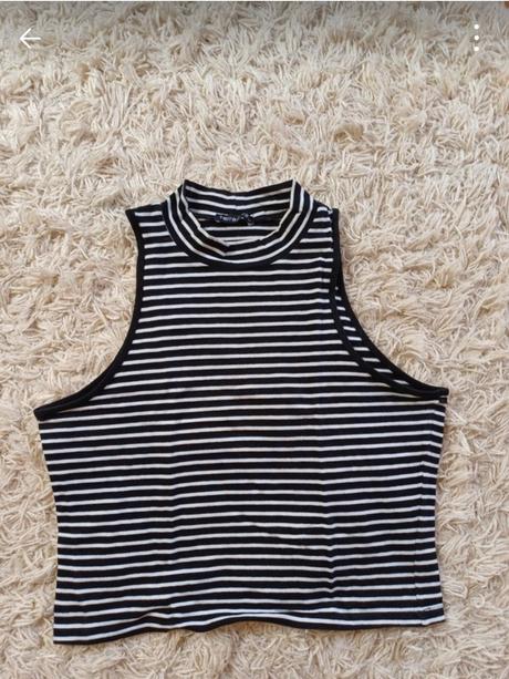 Pásikavý crop top, 40