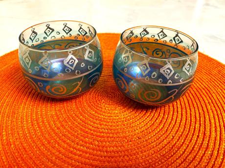 Sklenené svietniky - 2 ks,