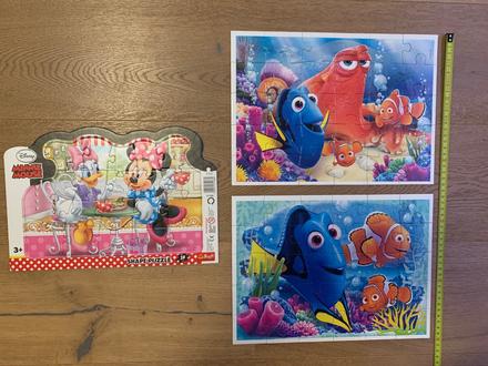 Puzzle nemo 30ks a minnie 20ks, cena spolu,