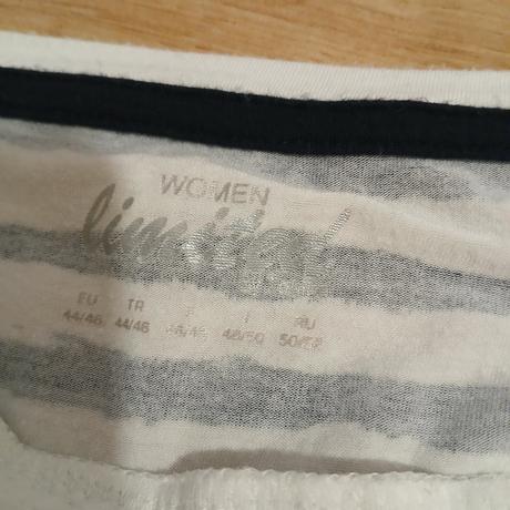 Pásikavé tričko s kamienkami okolo krku, tchibo,46