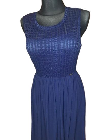 Tmavomodré elastické šaty guess veľ. 38, guess,38
