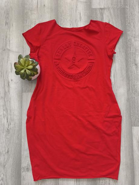 Dámske červené šaty, l